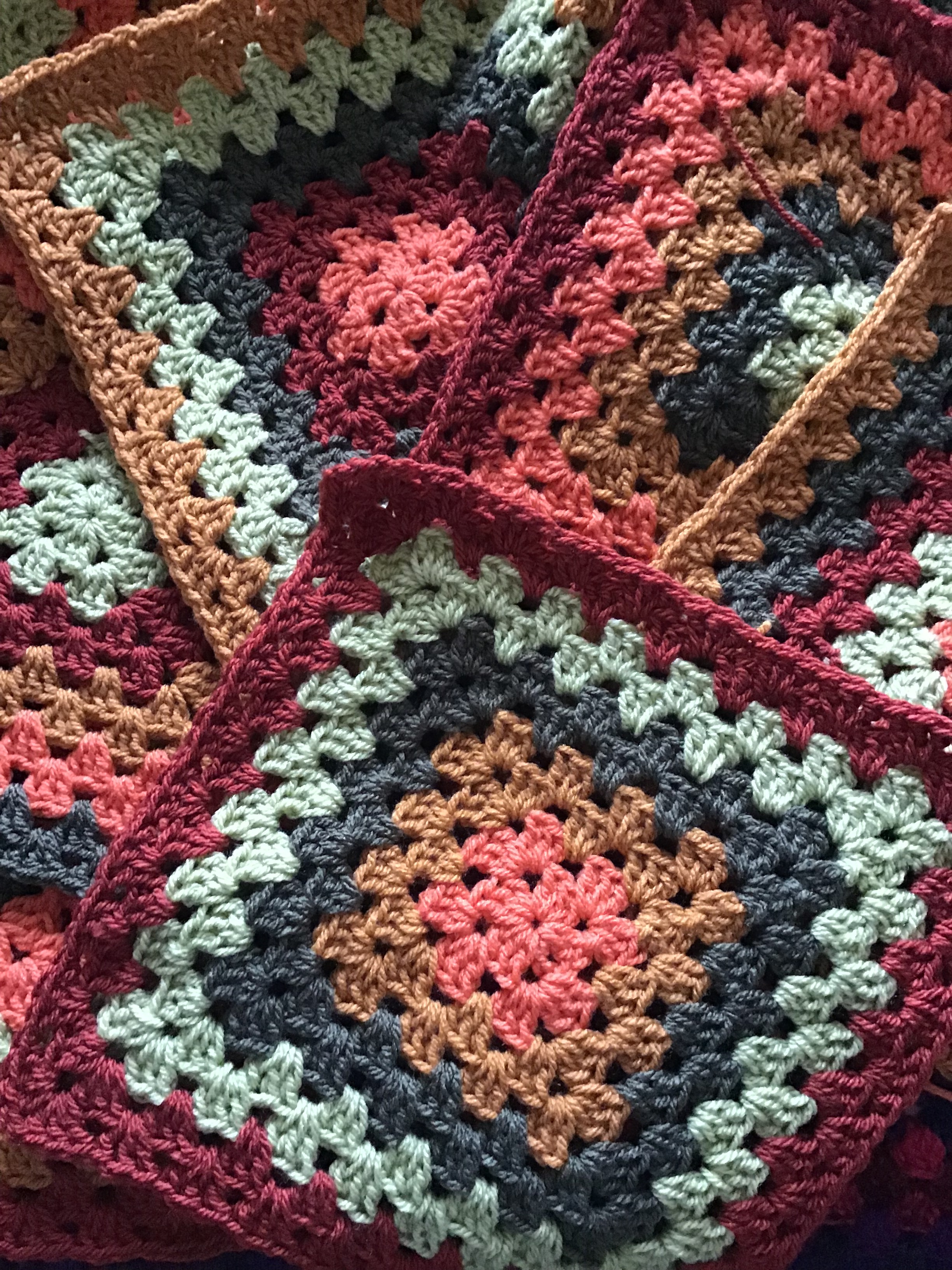 crochet granny square blanket autumn